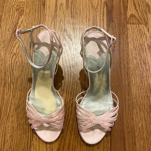 Caparros Light Pink Evening Shoe with sequins detail, women’s size 7.5 B